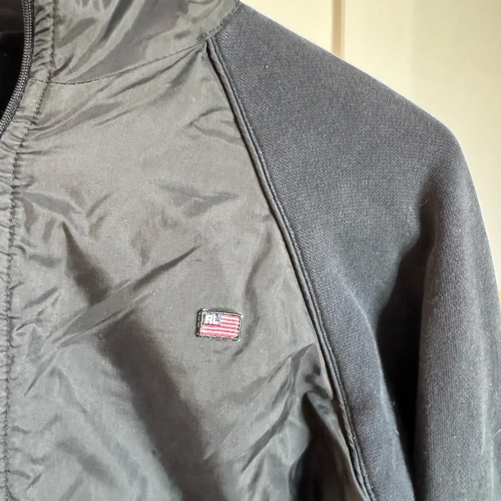Vintage 90s Polo Jeans Co Ralph Lauren Black ZipUp Windbreaker Jacket Youth Sz L